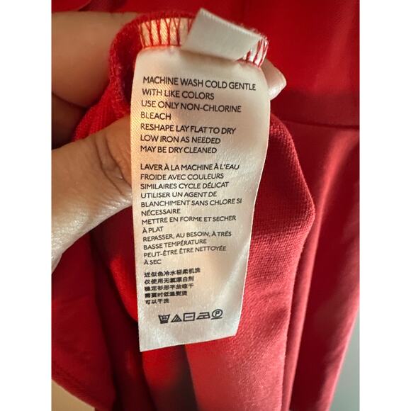 Anthropologie Maeve Deena Mini Dress Ruffle Sleeve Red Small Holiday Party - Picture 7 of 8